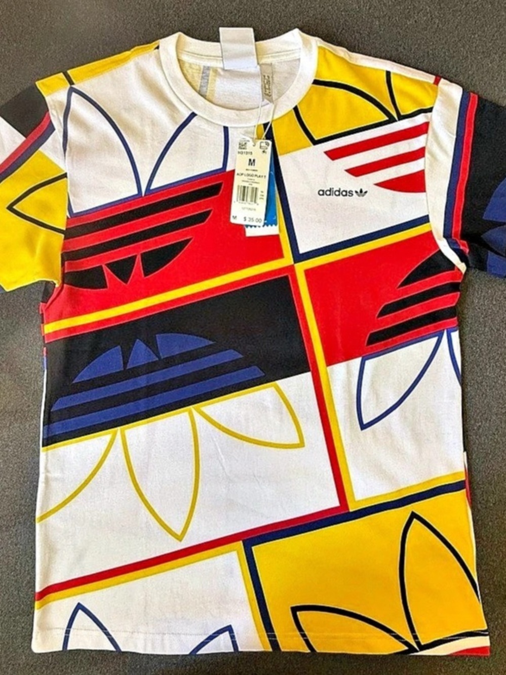 adidas AOP Logo Play T-Shirt Graphic Tee Medium